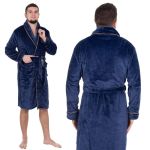 Halat de baie pentru barbati pana la genunchi, marimea XXL, albastru marin Household NewTrend