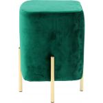 Taburet patrat, tapitat cu stofa, picioare otel, sarcina 100kg, 28x42cm, verde Household NewTrend