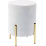 Taburet rotund, tapitat cu stofa, picioare otel, sarcina 100kg, 28x42cm, gri Household NewTrend