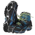 Crampoane de gheata cu 8 dinti pentru drumetii, din otel, set 2 bucati, marime L (41-45) Household NewTrend
