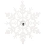 Decoratiune brad fulg de zapada cu cristal, set 2 bucati, 12cm, alb Household NewTrend