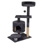 Ansamblu de joaca pentru pisici, cu loc pentru zgariat, ascuns, culcus, minge, 87cm, grafit Household NewTrend