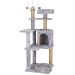 Ansamblu de joaca pentru pisici, cu loc pentru zgariat, ascuns, culcus, mingi, 127cm, gri Household NewTrend