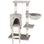 Ansamblu de joaca pentru pisici, cu loc pentru zgariat, ascuns, culcus, sfoara, 96cm, gri Household NewTrend