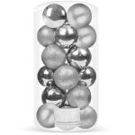 Set globuri de Craciun, 20 bucati, 3 modele, 4cm, argintiu Household NewTrend