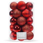 Set globuri de Craciun, 20 bucati, 5 modele, 6cm, rosu Household NewTrend