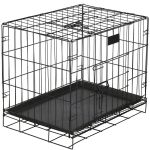 Cusca pentru animale, 2 usi, Pliabila din metal, L, Negru, 60x50x42 cm Household NewTrend