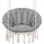 Scaun rotund Sersimo tip leagan suspendat cu perna Confort Plus casa sau gradina, bej Household NewTrend
