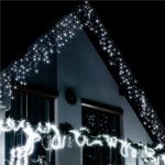 Ghirlanda luminoasa tip perdea 300 LED-uri, 12m, pentru interior/exterior, cu flash, iluminare alba Household NewTrend