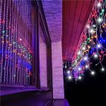 Ghirlanda luminoasa tip perdea cu flash 500 LED-uri, 20m, pentru interior/exterior, iluminare multicolora Household NewTrend