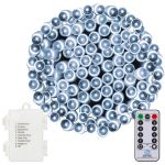 Instalatie lumini de exterior pentru gradina, 9 metri, 120 LED-uri, cu baterii, alb Household NewTrend