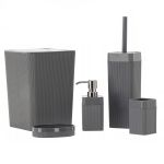 Set de accesorii pentru baie din plastic, 5 piese, gri Household NewTrend