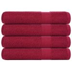 Prosoape 4 buc Bordeaux 100x200 cm 360 g/m² 100% bumbac GartenMobel Dekor
