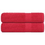 Prosoape de baie 2 buc Roșu 100x150 cm 360 g/m² 100% bumbac GartenMobel Dekor