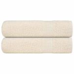 Prosoape de baie 2 buc crem 100x150 cm 360 g/m² 100% bumbac GartenMobel Dekor