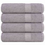 Prosoape de baie 4 buc Gri 100x150 cm 360 g/m² 100% bumbac GartenMobel Dekor