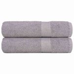 Prosoape de duș 2 buc Gri 70x140 cm 360 g/m² 100% bumbac GartenMobel Dekor