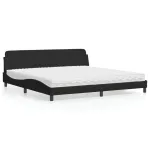 Pat cu saltea, negru, 200x200 cm, textil GartenMobel Dekor