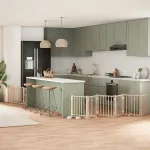 Poartă de câini pliabilă cu ușă, 9 panouri, 450 cm, lemn plop GartenMobel Dekor