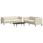 Set de canapele, 2 piese, crem, material textil GartenMobel Dekor