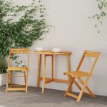 Set bistro 3 pcs Maro lemn masiv de acacia GartenMobel Dekor