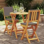 Set bistro 3 pcs Maro lemn masiv de acacia GartenMobel Dekor