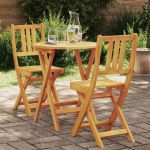 Set bistro 3 pcs Maro lemn masiv de acacia GartenMobel Dekor