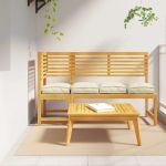 Pernă pentru șezut din paleți 4 pcs Crem 40 x 40 x 8 cm GartenMobel Dekor