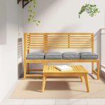 Pernă pentru șezut din paleți 4 pcs Gri 40 x 40 x 8 cm GartenMobel Dekor