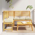 Pernă pentru șezut din paleți 6 pcs Crem 40 x 40 x 8 cm GartenMobel Dekor