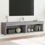 Comode TV cu lumini LED, 2 buc., gri sonoma, 60x30x30 cm GartenMobel Dekor