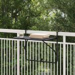 Masă Suspendată pentru Balcon Negru 60 x 39 x 65 cm Oțel GartenMobel Dekor