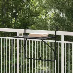 Masă Suspendată pentru Balcon Negru 60 x 39 x 65 cm Oțel GartenMobel Dekor