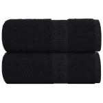 Prosoape de baie 2 buc. FROGN Negru 30x30 cm 100% bumbac GartenMobel Dekor