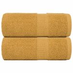 Prosoape de baie 2 buc. FROGN aurii 30x30 cm 100% bumbac GartenMobel Dekor