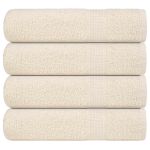 Prosoape de baie 4 buc crem 100x150 cm 360 g/m² 100% bumbac GartenMobel Dekor