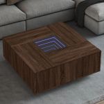 Măsuță de cafea cu LED infinity, stejar maro, 100x100x40 cm GartenMobel Dekor