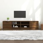 Comodă TV ,2 buc.,stejar maro,80x35x36,5 cm, lemn prelucrat GartenMobel Dekor