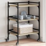 Cărucior de bucătărie stejar sonoma 50x35x75,5cm lemn prelucrat GartenMobel Dekor