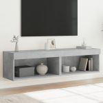Comode TV cu lumini LED, 2 buc., gri beton, 60x30x30 cm GartenMobel Dekor