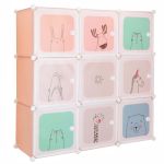 Dulap copii, modular cu 9 compartimente, PVC, 110x110x37 cm, multicolor Household NewTrend