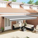 Copertină Alb 5 x 3 m Metal GartenMobel Dekor