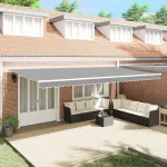 Copertină Manual Alb 6 x 3 m Metal GartenMobel Dekor