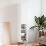 Dulap înalt, alb, 34,5x34x180 cm, lemn prelucrat GartenMobel Dekor