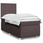 Pat box spring cu saltea, maro închis, 80x200 cm, textil GartenMobel Dekor
