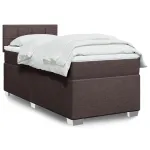 Pat box spring cu saltea, maro închis, 80x200 cm, textil GartenMobel Dekor