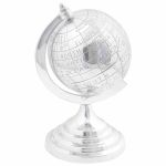 Sculptură glob, argintiu, 16.5x14x26 cm, aluminiu GartenMobel Dekor