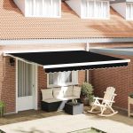 Material de înlocuire pentru copertină Negru 400 × 300 cm Pânză GartenMobel Dekor