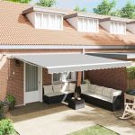 Copertină Alb 5 × 3,5 m Metal GartenMobel Dekor