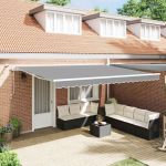 Copertină Alb 5 x 3 m Metal GartenMobel Dekor